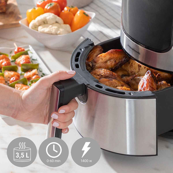 Friggitrice ad Aria InnovaGoods Fryinn 3500 Nero 1400 W 3,5 L Acciaio inossidabile - CSRretail