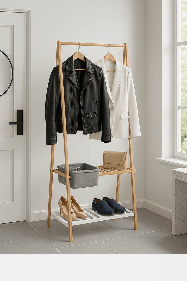 Appendiabiti da Terra in Bambù con Scarpiera - Domopak Living - CSRretail