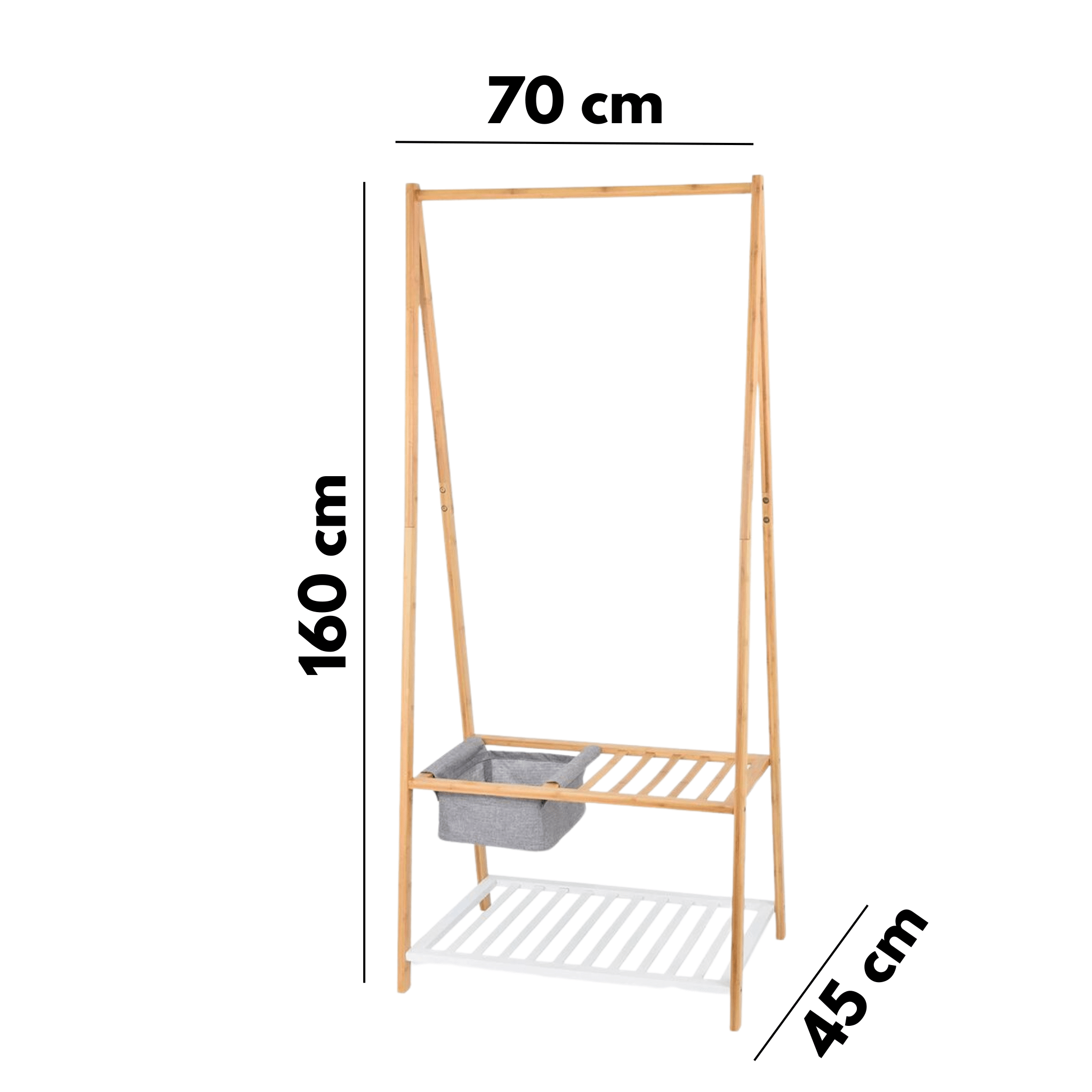 Appendiabiti da Terra in Bambù con Scarpiera - Domopak Living - CSRretail