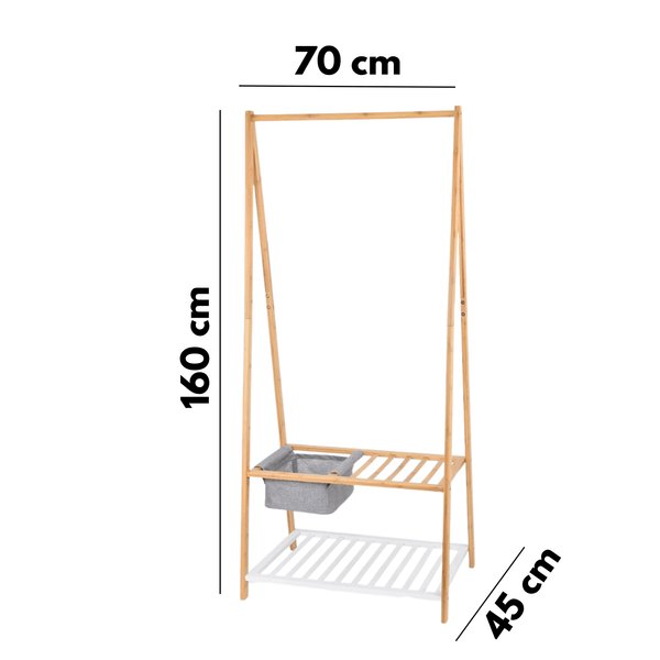 Appendiabiti da Terra in Bambù con Scarpiera - Domopak Living - CSRretail