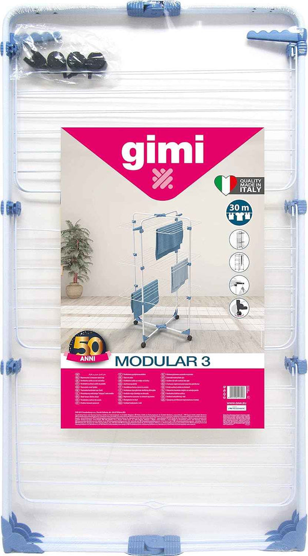 Stendibiancheria Verticale Pieghevole con Ruote Gimi Modular 3 - 153580 - CSRretail