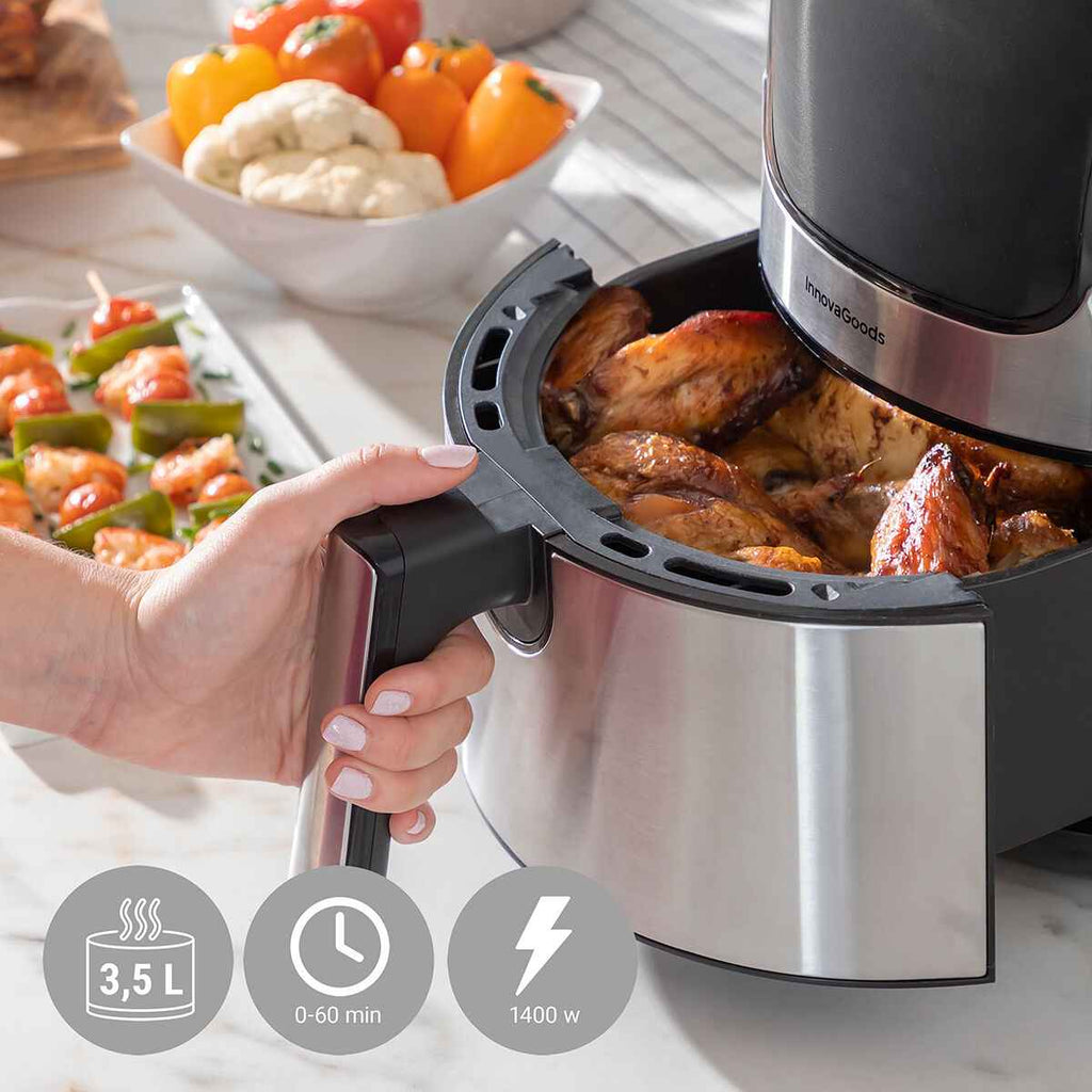 Friggitrice ad Aria InnovaGoods Fryinn 3500 Nero 1400 W 3,5 L Acciaio inossidabile - CSRretail