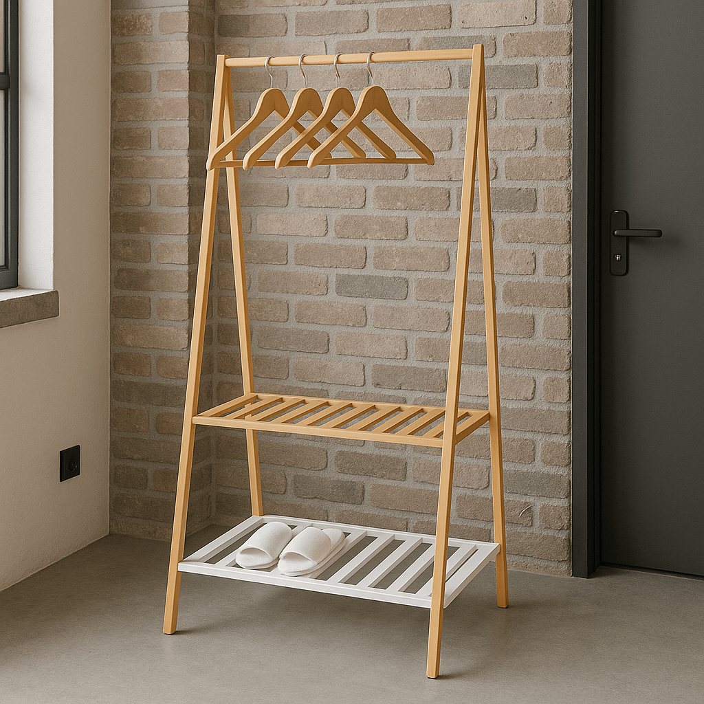 Appendiabiti da Terra in Bambù con Scarpiera - Domopak Living - CSRretail