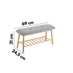 Scarpiera Panca Porta Scarpe Salvaspazio - Vinthera Moa in Legno con Seduta Grigia - CSRretail